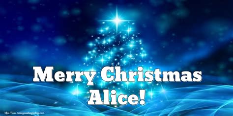 Merry Christmas Alice Christmas Tree Greetings Cards For Christmas