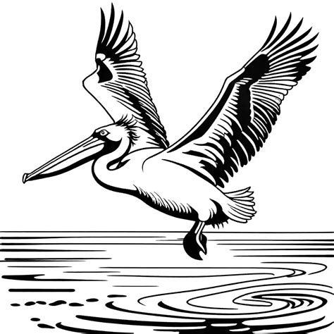 Graceful Pelican In Flight Coloring Page Lulu Pages