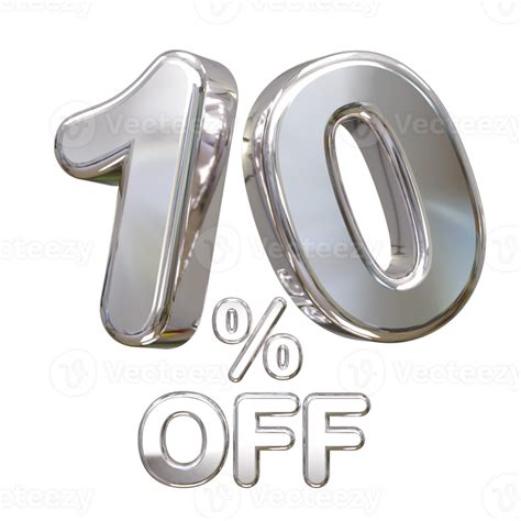 10 Percent Off Discount Sale 3d Rendering Text Illustration 33158378 Png