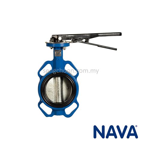nava epoxy coated ductile iron wafer lever butterfly valve pn la