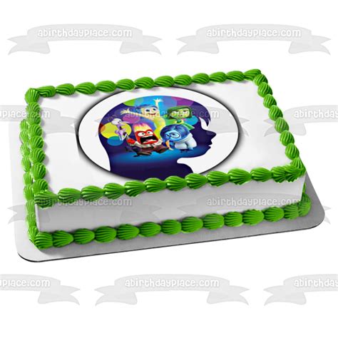 Inside Out Joy Sadness Disgust Fear And Anger Edible Cake Topper Image