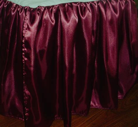 Burgundy Satin Bedskirt In All Sizes Including Crib And Daybeds And