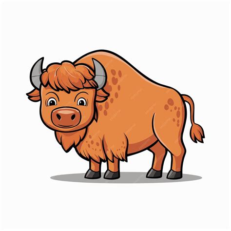 Bison Vector Flat Illustration On White Background Premium Ai