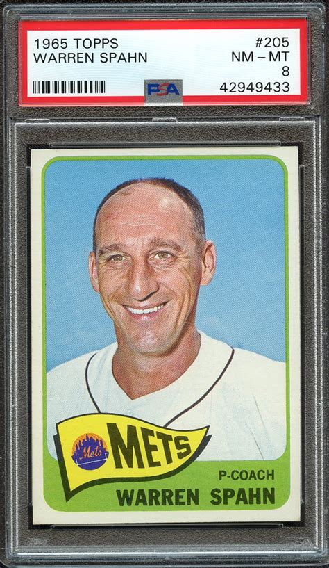 Lot Detail 1965 TOPPS 205 WARREN SPAHN PSA NM MT 8