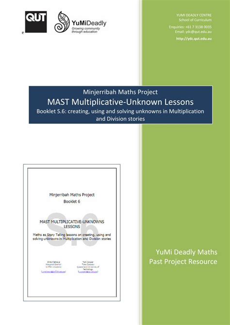 Pdf Minjerribah Maths Project Mast Multiplicative Unknown Lessons