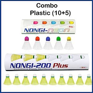 Buy Nongi Badminton Plastic Shuttle Combo Pack Of Shuttlecocks