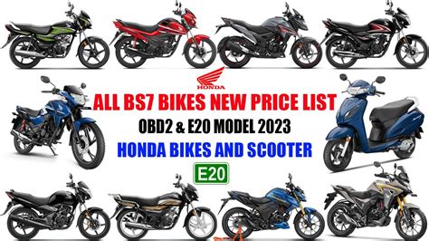 2023 All Honda Bikes Price List Bs7 Model Honda All Bikes Obd2 And E20