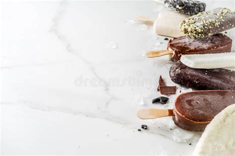 Stack Of Various Popsicle Ice Cream Stock Photo Image Of Frosty