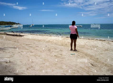 Mauritius beach woman hi-res stock photography and images - Alamy