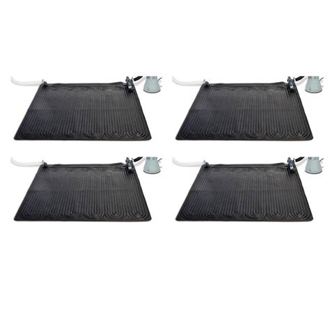 Intex Solar Mat Above Ground Swimming Pool Water Heater Black 4 Pack 4 X 28685e The Home Depot