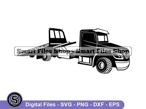 Flatbed Tow Truck Svg Towing Truck Svg Tow Truck Dxf Tow Etsy Australia