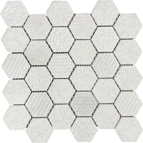 Frost Hex Structured X Mosaic Tile Depot Mtd