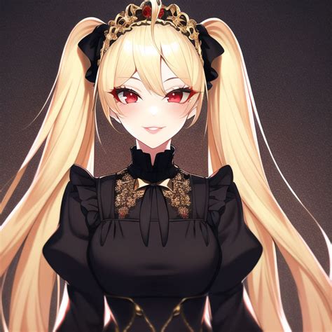 Long Blonde Hair Red Eyes Twintails Black Gothi By Varm209 On Deviantart