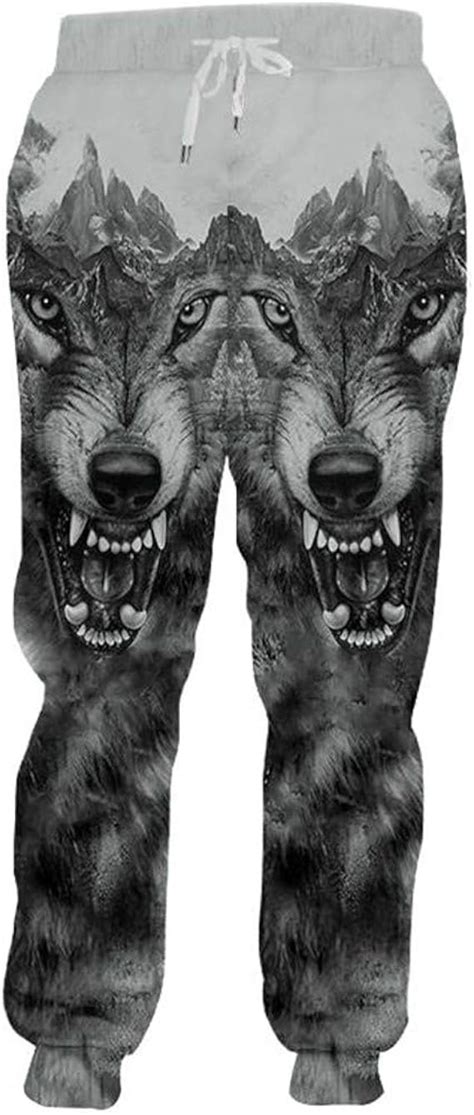 Herren 3d Jogginghose Cool Print Crazy Wolf Jogger Haren Hose