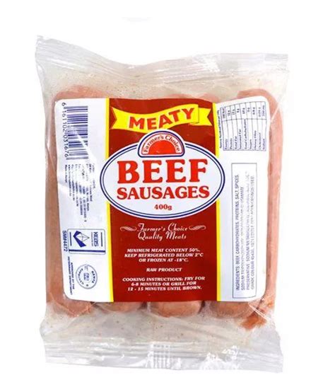 Farmers Choice Beef Sausages 400g Lete Food Drinks And Groceries Delivery