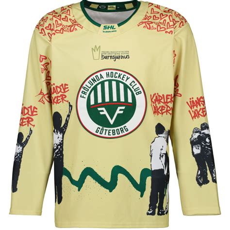 Frölunda Hockey Drottning Silvia Replica 23 24 matchtröja Beige Köp