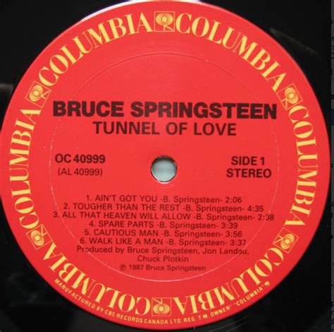 Bruce Springsteen – Tunnel Of Love - 1987 – Vinyl Pursuit Inc