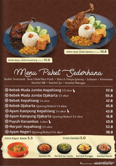 Selalu Diperbarui Menu Bebek Bkb Bsd Tangerang