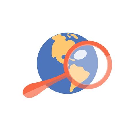 Premium Vector Planet Earth And Magnifying Glass Minimalistic Logo