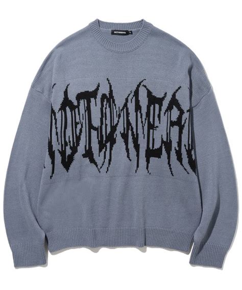 MUSINSA公式 NOT4NERD Wild Logo Knit Sweater Blue