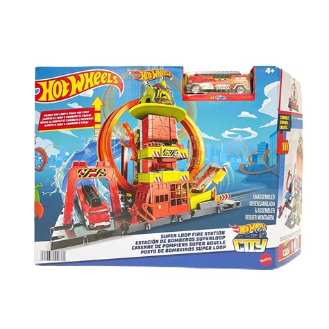 Hot Wheels Toy City Super Loop Fire Station ชดรางฮอตวลซต สถานดบเพลงหมนเกลยว Multi