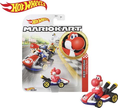 Hot Wheels Diecast Toys Racers - Mario Kart Red Yoshi Super Character ...