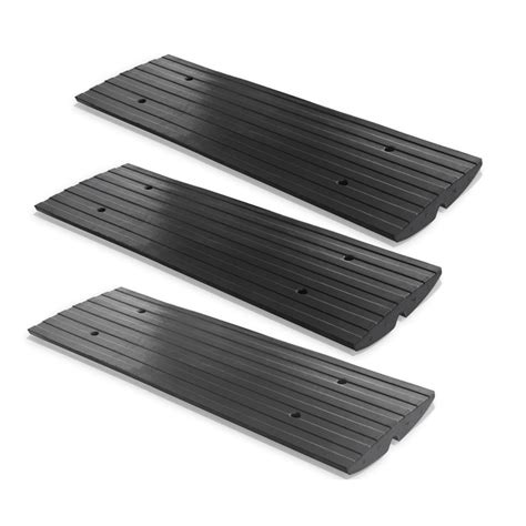 Pyle Pcrbdr Rugged Rubber Ramp For Car Auto Suv Curb Driveway