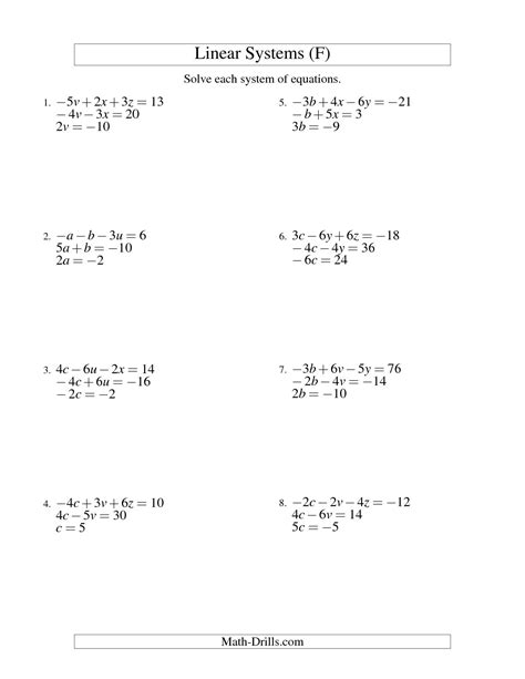 14 Algebra Linear Equations Worksheet