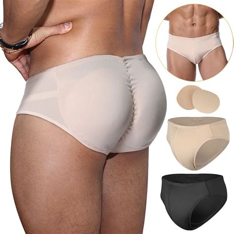 Men Padded Shapewear Underwear Briefs Boxers Mens Butt Booster Hip