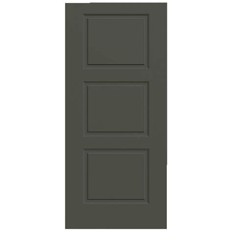 JELD WEN 36 In X 80 In 3 Panel Equal Universal Reversible Slate Steel