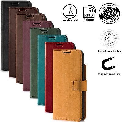 SURAZO BOOK RFID Echtes Ledertasche Schutzhülle Wallet Case Cover Leder