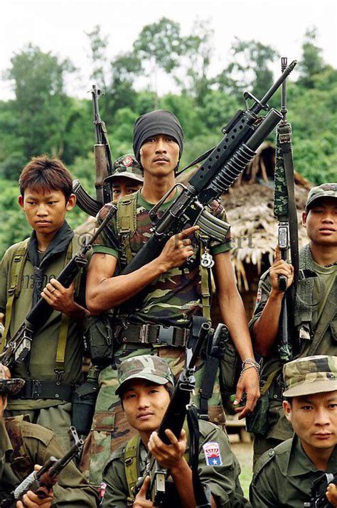 KNLA Karen National Liberation Army Fighters In The Jungles Of