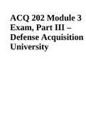 ACQ 202 Module 3 Exam Part III Defense Acquisition University ACQ