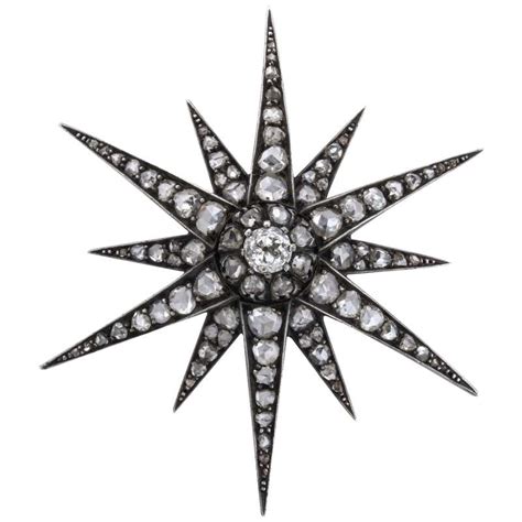 Antique Rose Diamond Star Pendantbrooch At 1stdibs