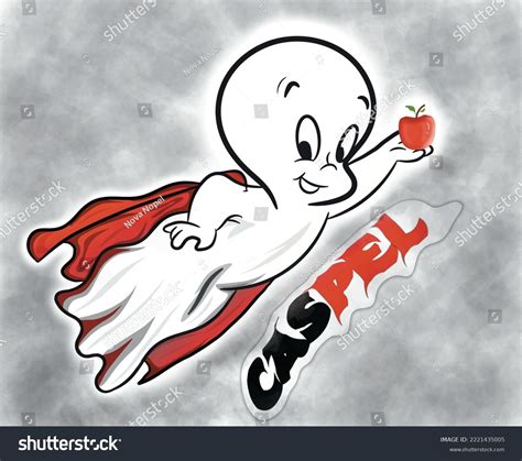 Vector Illustration Animated Cartoon Ghost Flying Stock Vector (Royalty ...