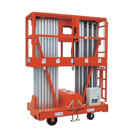 M Kg Push Around Vertical Rentable Double Mast Lift Platform