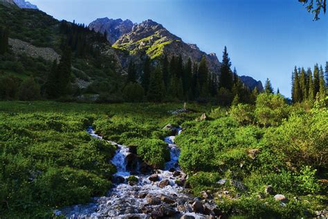 1370887 4k 5k 6k Kyrgyzstan Mountains Panorama Clouds Rare