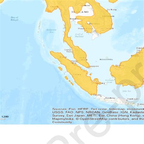 Range Map Of Sambar Deer Rusa Unicolor Source Iucn 2015