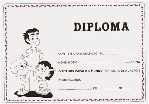 Diploma De Melhor Pai Do Mundo Formando Alunos