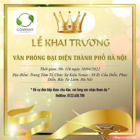 Tạo Và Tải Mẫu Thư Mời Khai Trương Vàng Sang Trọng