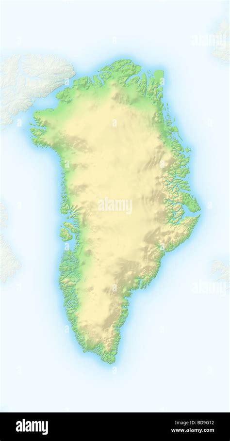 Greenland Shaded Relief Map Stock Photo Alamy