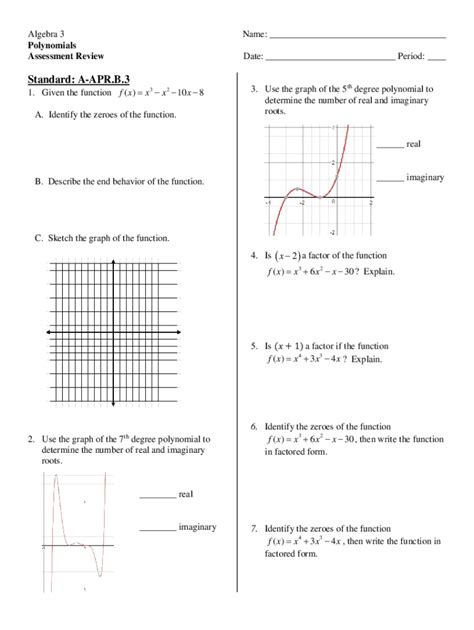 Fillable Online Regents Exam Questions A APR B 3 Zeros Of Polynomials