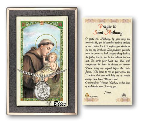 Saint Anthony of Padua Prayer Card with Sterling Silver Pendant