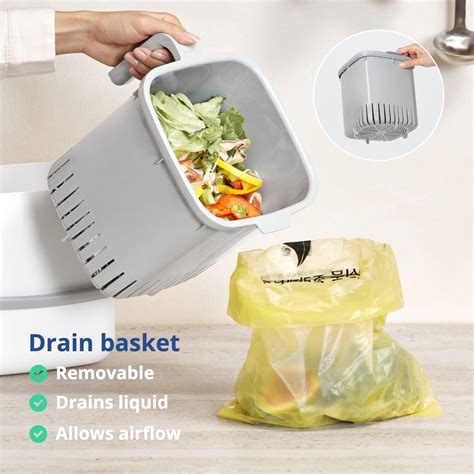 Kitchen Compost Bin | Countertop Food Waste Bin - 5L (Made in Korea) – BLUE GINKGO