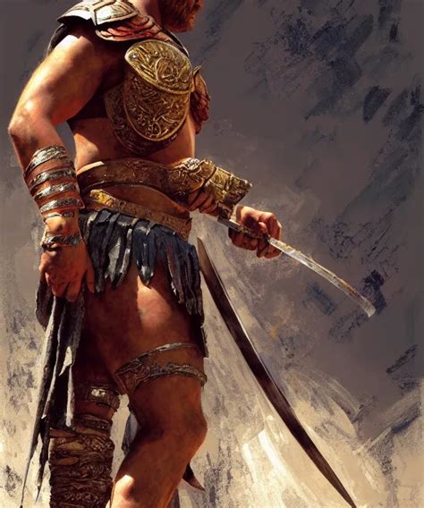 A Gladiator Painting By Greg Ruthowski Henry Stable Diffusion Openart