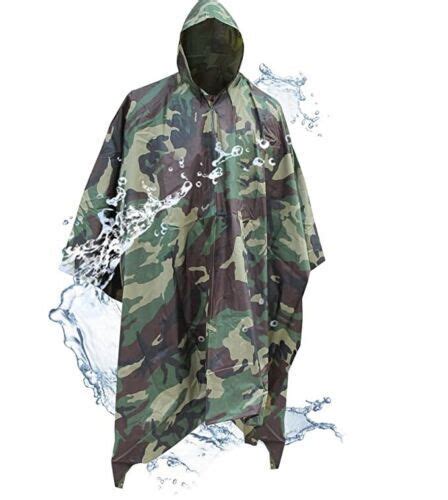 Tactical Rain Poncho Army Military Poncho Shelter Waterproof Ripstop Camping Ebay