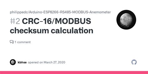 Crc Modbus Checksum Calculation Issue Philippedc Arduino