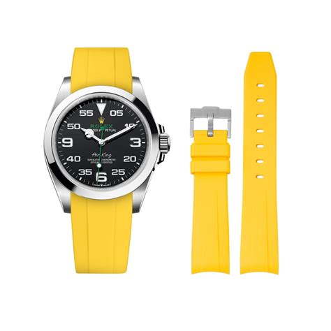 Rolex Air-King Rubber Strap in Yellow - Helvetus® Switzerland