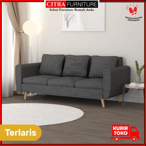 Promo Sofa Minimalis 3 Dudukan Seater Retro Scandinavian Vintage Mystic