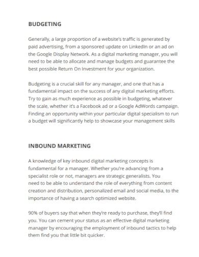 Digital Marketing Budget 10 Examples How To Create Format Pdf